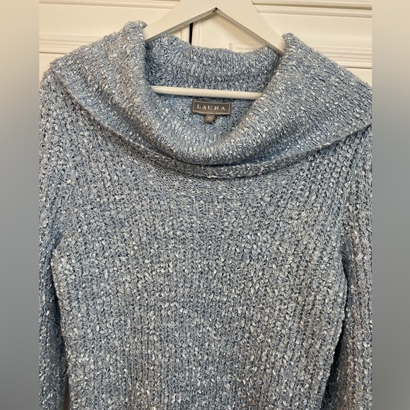 EUC Laura Size XL Women’s Baby Blue Cowl Neck Sweater - Picture 4 of 9